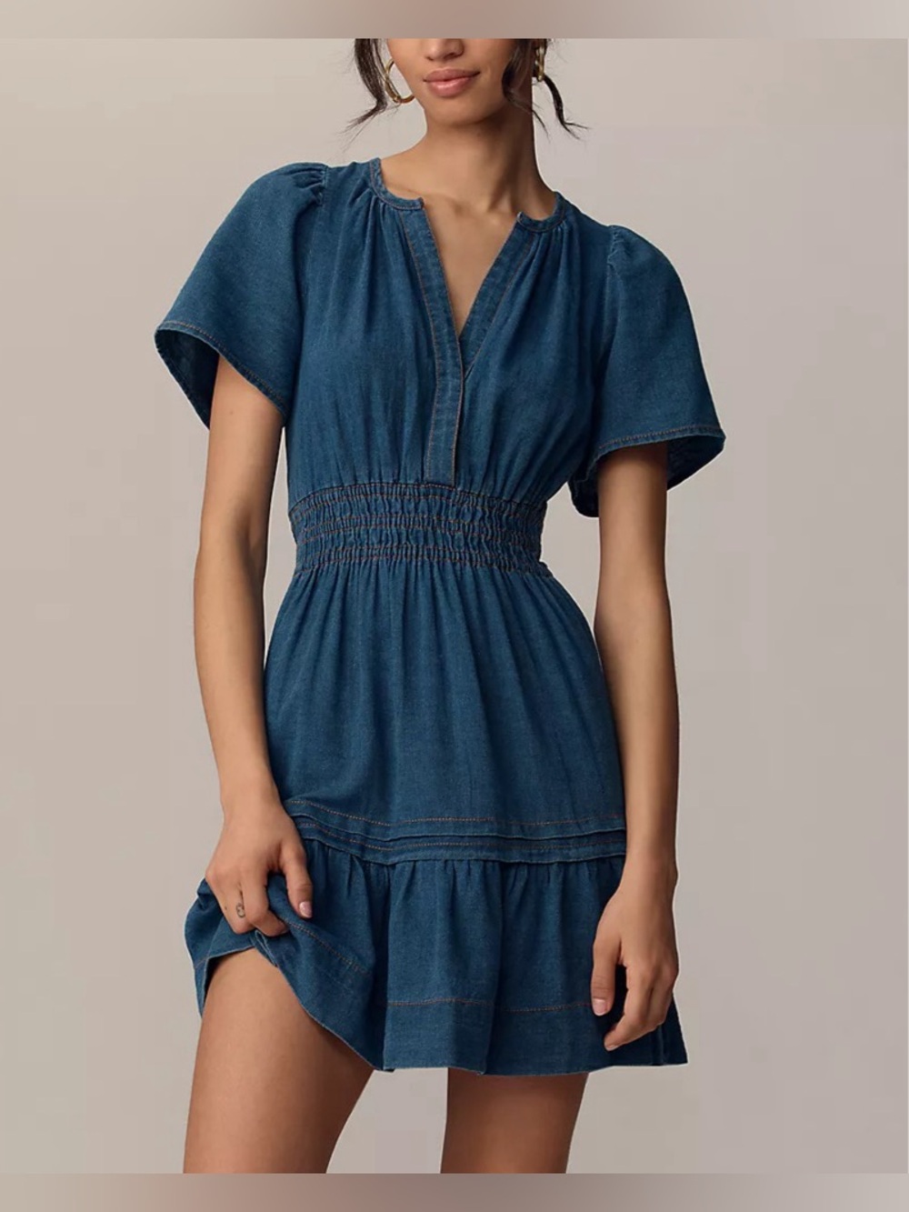 Anthropologie Somerset Mini Dress Denim Size L